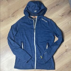 Ortovox Blue Zip-Up Hoodie. With Merino. Men's Medium. Great Condition!‎